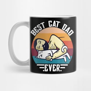 Best Cat Dad Ever Vintage Man Hug Cat Mug